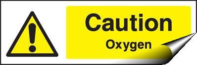 picture of Caution Oxygen Sign - 300 x 100Hmm - Self Adhesive Vinyl - [IH-CO1-SAV]