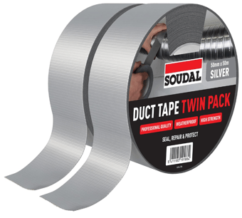 picture of Soudal Duct Tape Twin Pack - Silver - 50mm x 50m - [DK-DKSD167044]