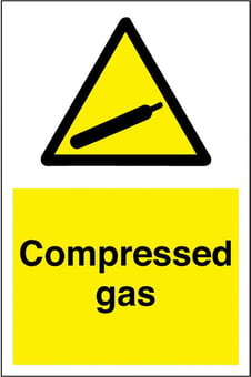 Picture of Compressed Gas Sign - 200 x 300Hmm - Rigid Plastic - [AS-WA152-RP]