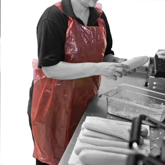 picture of Shield Standard Length Disposable Aprons on a Roll Red - [BM-A2R/R]