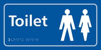 Picture of Toilet (Ladies/Gents symbol) - Taktyle (300 x 150mm) - SCXO-CI-TK2203WHBL