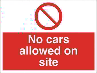 Picture of No Cars on Site Sign - 600 x 450Hmm - Rigid Plastic [AS-PR116-RP]