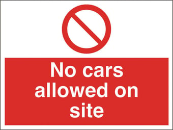 picture of No Cars on Site Sign - 600 x 450Hmm - Rigid Plastic [AS-PR116-RP]