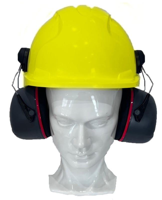 Jsp Evo3 Yellow Vented Hard Hat With Sonis 3 Helmet Mounted Ear Defenders - [IH-EVO3YSONIS3]