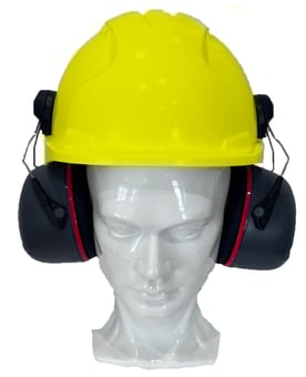 picture of Jsp Evo3 Yellow Vented Hard Hat With Sonis 3 Helmet Mounted Ear Defenders - [IH-EVO3YSONIS3]