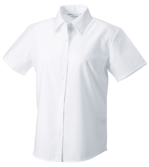 picture of Russel Ladies Short Sleeve Tailored Oxford Shirt - White - BT-933F-WHI