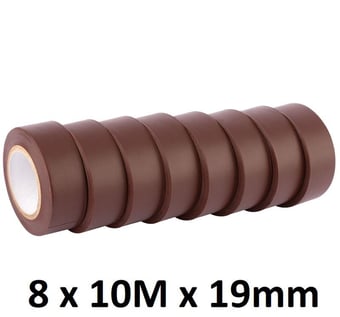 picture of Brown Insulation Tape to BSEN60454/Type2 - 10M x 19mm - Pack of 8 - [DO-90085]