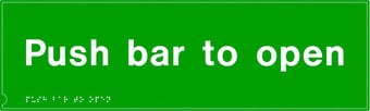 Picture of Braille Push Bar to Open Sign - 300 x 150Hmm - Self Adhesive PETG - [AS-TAC27-PETG]