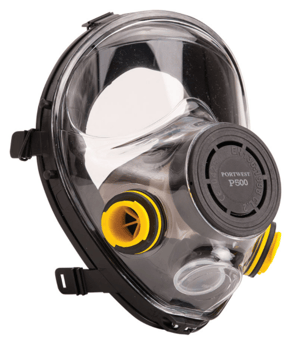 picture of Portwest - P500 - Vienna Full Face Mask - With Dual Bayonet Filter Connections - Black - [PW-P500BKR]