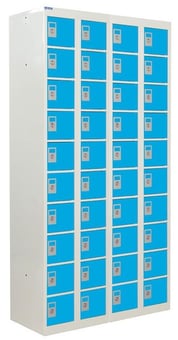 picture of QMP Personal Effects Locker - 40 Compartment - Light Blue Doors - 1800H x 900W x 380D mm - [QM-LR189038FUXX]