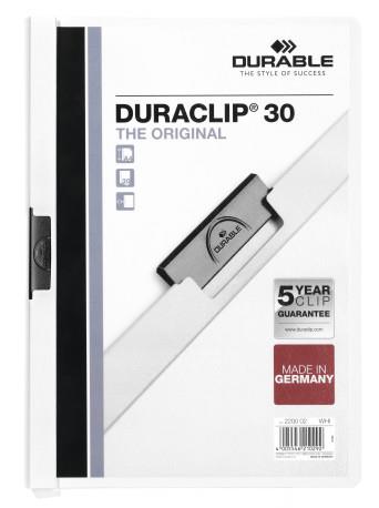 Picture of Durable - DURACLIP® 30 Clip Folder - A4 - White - Pack of 25 - [DL-220002]