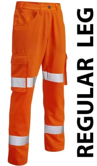 picture of Yelland - Hi-Vis Orange Poly/Cotton Cargo Trouser - Regular Leg - LE-CT03-O-R