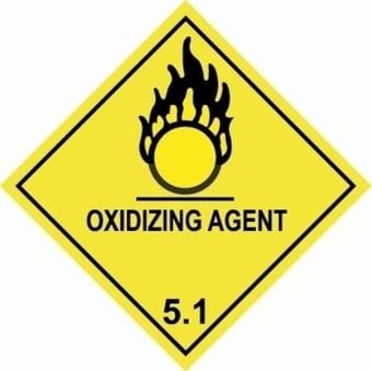 Picture of UN Hazard Warning Diamond Label Self Adhesive Placard - OXIDIZING AGENT (Class 5.1) - [HZ-HZ510]