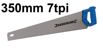 picture of Silverline Hardpoint Saw - 350mm 7tpi - Steel Polished Blade With Blue 300c Handle - [SI-793762]