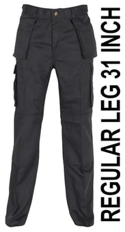 picture of Absolute Apparel AA Utility Cargo Trousers - Regular Leg Black - AP-AA755R