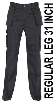 picture of Absolute Apparel AA Utility Cargo Trousers - Regular Leg Black - AP-AA755R - (DISC-R)