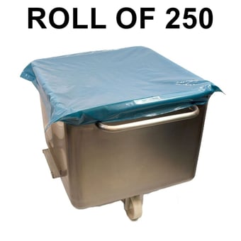 picture of Detectable Tote Bin Covers - Blue - Roll of 250 - [DT-545D-1563-P01-X34]