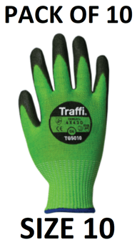 picture of Traffiglove PU Coated Cut Level D Protection Handling Gloves - Size 10 - Pack of 10 - TS-TG5010-10X10 - (AMZPK2)