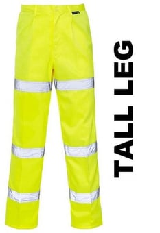 picture of Hi Vis POLYCOTTON Yellow Trousers  - Tall Leg - ST-PC3894-F