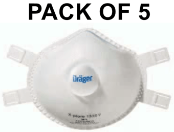 picture of Drager X-Plore 1330V FFP3 Moulded Mask - Pack of 5 - [BL-689874]
