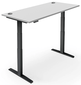 picture of Yo-Yo DESK PRO 2+ Black Frame with White Desk Top - YYO-YD-PRO-2P-B/1200700WHI