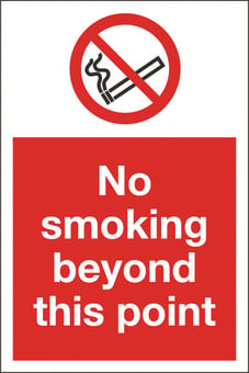 Picture of No Smoking Beyond This Point Sign - 200 x 300Hmm - Rigid Plastic - [AS-PR23-RP]