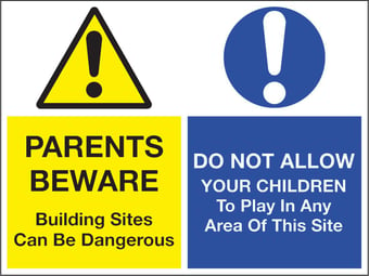 picture of Parents Beware Do Not Allow Children Sign - 800 X 600Hmm - Rigid Plastic - [AS-MU20-RP]