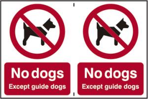 picture of Spectrum No Dogs Except Guide Dogs – CLG 300 x 200mm - SCXO-CI-0612