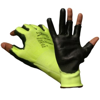 Picture of Supreme TTF 500GRB-1 Fingerless Anti Cut Green Gloves - HT-500GRB-1