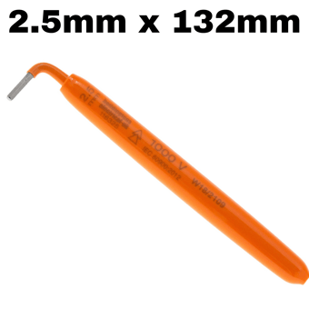 picture of Boddingtons Electrical Insulated Angled Allen Keys - 2.5mm x 132mm - [BD-116425]