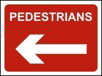 Picture of Spectrum 600 x 450mm Temporary Sign - Pedestrians - Arrow Left - [SCXO-CI-13167-1]