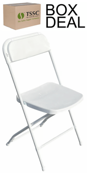 picture of Economy White Plastic Folding Chair with Drainage Holes & Steel Frame - Box Deal of 4 - [IH-SHU-E-FC-02] - (MP)