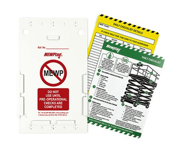 Picture of Scafftag MEWP Pack for Mobile Elevated Work Platforms - Box of 10 Holders, 10 Inserts & 1 Permanent Marker Pen - [SC-ETI-550-A]