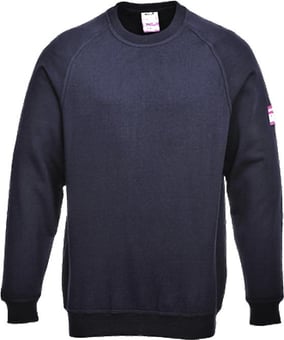picture of Portwest - Flame Resistant Anti-Static Navy Blue Sweatshirt - PW-FR12NAR