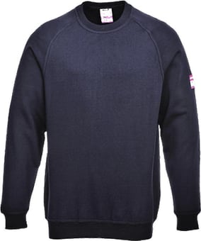 Picture of Portwest - Flame Resistant Anti-Static Navy Blue Sweatshirt - PW-FR12NAR