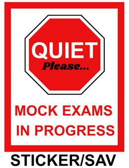 picture of Quiet Please Mock Exams In Progress Sign Sticker/Sav - IH-QUIET003-SAV - (LP)