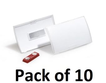 picture of Durable Click Fold Badge with magnet - 54x90 mm - Transparent - Pack of 10 - [DL-821519]