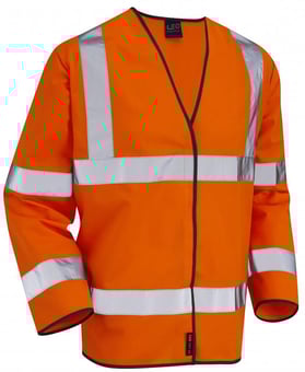 Picture of LEO - Shirwell - Orange Hi-Vis Long Sleeved Waistcoat - LE-S01-O