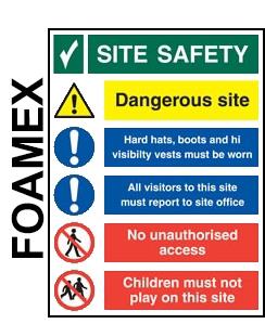 picture of Site Safety / Dangerous / PPE / Report / Access / Children Sign - 3mm Foamex - AS-MU305F