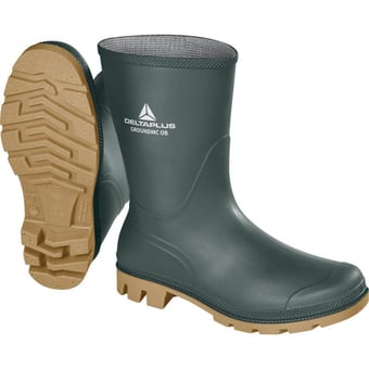 Picture of Delta Plus OB - SRA - Groundmc PVC Working Half-Boots - Green-Beige - LH-GROUNDMCOB