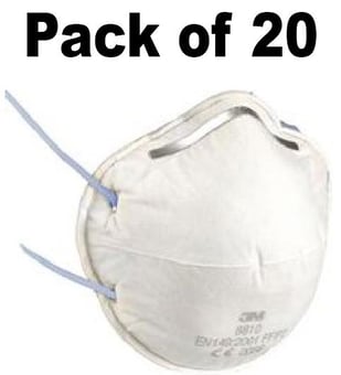 picture of 3M - 8810 P2 CUP-SHAPED Dust/Mist Respirator Mask - Box of 20 -  [3M-8810] - (HY)