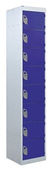 picture of QMP Tool Charging Locker - Perforated Door - Standard Plug - 8 Compartment - Dark Blue - 1800H x 300W x 450D mm - [QM-BL1830458BPX]