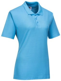 Picture of Portwest - Naples Ladies Polycotton Polo Shirt - Sky Blue - PW-B209SBR - (DISC-R)