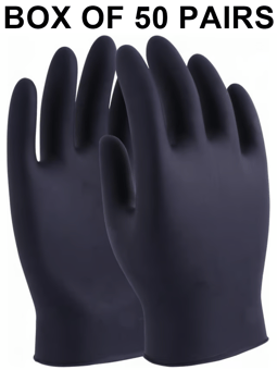 picture of Hantex Nova-BLK Premium Black Nitrile Disposable Gloves - Box of 50 Pairs - UC-DG-NOVA-BLK