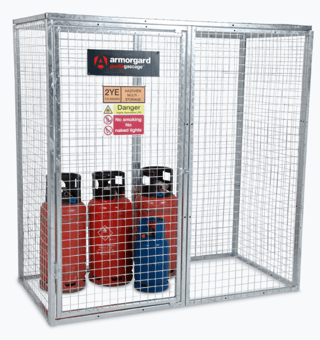 Picture of Armorgard Gorilla Gas Bottle Cage GGC7 - External Dimensions 1812mm x 966mm x 1831mm - Weight 98KG - Galvanised Steel [AG-GGC7]