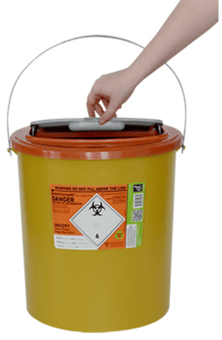 picture of SHARPSGUARD Eco Orange Lid 22 xa Sharps Bin - [DH-SC439OS]