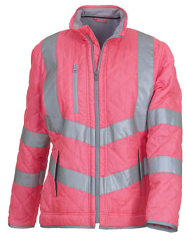 picture of YOKO Hi-Vis Pink Women's Kensington Jacket With Fleece Lining - 340 GSM - YO-HVW706-PINK