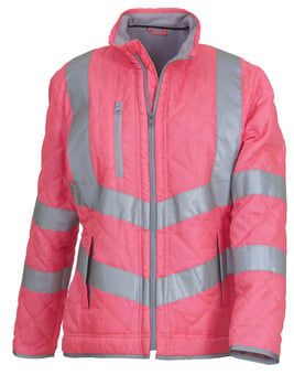 Picture of YOKO Hi-Vis Pink Women's Kensington Jacket With Fleece Lining - 340 GSM - YO-HVW706-PINK