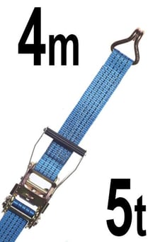 picture of LashKing - 50mm Ratchet Lashing Assemblies ( 4m ) With Claw Hooks - Heavy Duty Strap - 2000 daN, 5000 daN, 5t - [GT-RLB5T4]