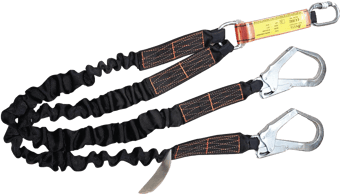 picture of ARESTA Scaff - Double Elasticated Lanyard With Snaphook & Scaffold Hooks - [XE-AR-03701] - (DISC-R)